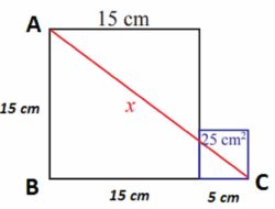Panjang Sisi Persegi Besar Adalah 15 cm Luas Persegi Kecil Adalah 25 cm² Tentukan Nilai x