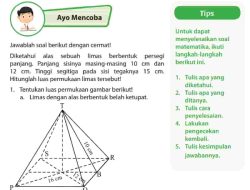 Tentukan Luas Permukaan Gambar Berikut Limas dengan Alas Berbentuk Belah Ketupat Matematika Kelas 6