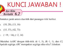 Jarak Antara Dua Titik Dari Pasangan Titik Berikut (10 20) (13 16)