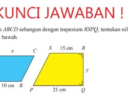 Jawaban Trapesium ABCD sebangun dengan RSPQ Tentukan Nilai x dan y