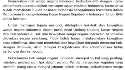Tuliskan kalimat utama pada setiap paragraf Mengapa Harus Melaksanakan Hak