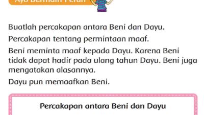 Buatlah Percakapan Antara Beni dan Dayu Jawaban Tema 5 Kelas 2 Halaman 136