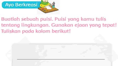 Buatlah Sebuah Puisi yang Kamu Tulis Tentang Lingkungan Gunakan Ejaan yang Tepat Halaman 153 Tema 5 Kelas 2 SD MI