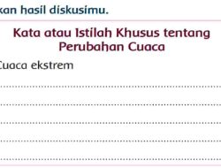 Kata Atau Istilah Khusus Tentang Perubahan Cuaca Jawaban Tema 5 Kelas 3 Halaman 81