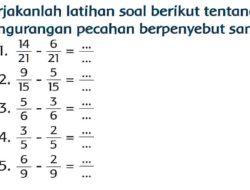 Kerjakanlah Latihan Soal Berikut Tentang Pengurangan Pecahan Berpenyebut Sama Tema 5 Kelas 3 Halaman 217