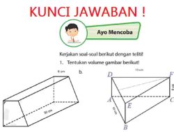 Kunci Jawaban Matematika Kelas 6 Halaman 136 Tentukan Volume Gambar Berikut 6 cm 8 cm 30 cm