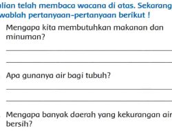 Mengapa Kita Membutuhkan Makanan dan Minuman Jawaban Tema 6 Kelas 3 SD Halaman 23