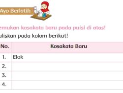 Temukan Kosakata Baru Pada Puisi Di Atas Tentang Kupu-Kupu Jawaban Halaman 144 Tema 5 Kelas 2 SD
