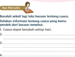 Tuliskan Informasi Tentang Cuaca yang Kamu Peroleh Dari Bacaan Tersebut Halaman 51 Tema 5 Kelas 3 SD