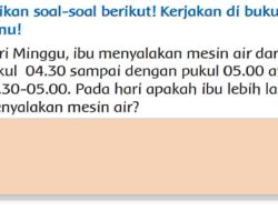 Hari Minggu Ibu Menyalakan Mesin Air Dari Pukul 04.30 Sampai dengan Pukul 05.00 Atau 04.30-05.00