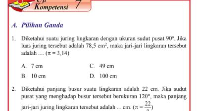 Kunci jawaban Matematika kelas 8 halaman 113 114 115 116 117 118 119 120 semester 2 Uji Kompetensi 7 beserta caranya