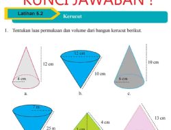 Kunci Jawaban Matematika Kelas 9 Halaman 293 294 295 296 Latihan 5.2 Kerucut Semester 2