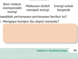 Mengapa Kompor Ibu Dapat Menyala Kunci Jawaban Tema 6 Kelas 3 SD Halaman 55