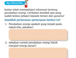 Perubahan Energi Apakah yang Terjadi Pada Tubuh Kita Jelaskan Jawaban Tema 6 Kelas 3 Halaman 67