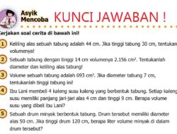 Drum Minyak Berbentuk Tabung Tersebut Memiliki Diameter Alas 50 cm