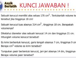 Kerucut Memiliki Alas Seluas 176 cm² Tentukanlah Volume Kerucut Tersebut Jika Tingginya 18 cm