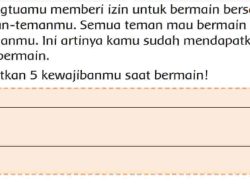 Sebutkan 5 Kewajibanmu Saat Bermain Kunci Jawaban Tema 6 Kelas 3 Halaman 120