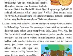 Suatu Pabrik Biskuit Memproduksi Dua Jenis Biskuit Berbentuk Cakram