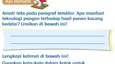 Apa Manfaat Teknologi Pangan Terhadap Hasil Panen Kacang Kedelai Kunci Jawaban Tema 7 Kelas 3 Halaman 53