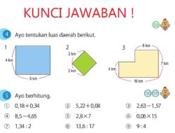 Ayo Tentukan Luas Daerah Berikut 4 km 5 km Matematika Kelas 4 Halaman 72
