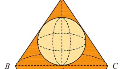 Bola di dalam kerucut Gambar di samping merupakan suatu kerucut dengan AB = AC = BC = d