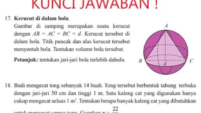 Budi mengecat tong sebanyak 14 buah Tong tersebut berbentuk tabung terbuka dengan jari-jari 50 cm dan tinggi 1 m