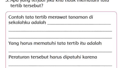 Contoh Tata Tertib Merawat Tanaman Di Sekolahku Adalah Kunci Jawaban Tema 6 Kelas 2 Halaman 167