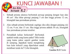 Luas Permukaan Prisma Tegak Segiempat Beraturan 864 cm² dan Tinggi Prisma 12 cm