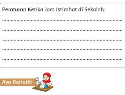 Peraturan Ketika Jam Istirahat di Sekolah Jawaban Tema 6 Kelas 2 SD Halaman 120