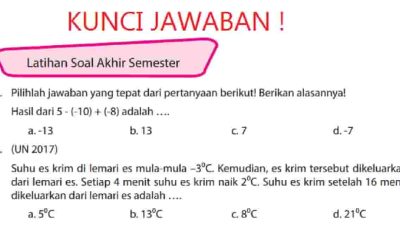Tentukan hasil dari operasi bilangan bulat berikut 50 x (75 – 45) 25 kunci jawaban Matematika kelas 6 halaman 198