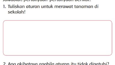 Tuliskan Aturan Untuk Merawat Tanaman Di Sekolah Kunci Jawaban Tema 6 Kelas 2 Halaman 146