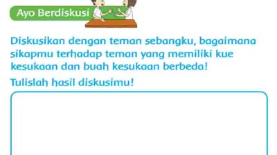 Bagaimana Sikapmu Terhadap Teman yang Memiliki Kue Kesukaan dan Buah Kesukaan Berbeda Jawaban Tema 7 Kelas 2 Halaman 103