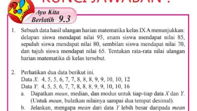 Kunci jawaban Matematika kelas 8 halaman 253 254 255 semester 2 Ayo Kita Berlatih 9.3 beserta caranya materi Bab 9