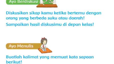 Diskusikan Sikap Kamu Ketika Bertemu dengan Orang yang Berbeda Suku Atau Daerah Jawaban Tema 7 Kelas 2 Halaman 194
