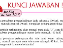 Percobaan Pelemparan Dua Koin uang Logam Sebanyak 100 Kali Muncul Pasangan Mata Koin Sama Sebanyak 45 Kali