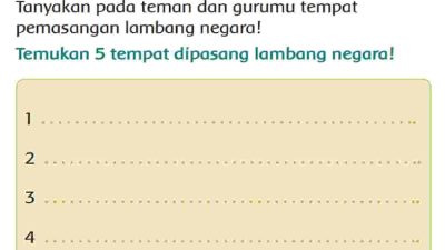 Temukan 5 Tempat Dipasang Lambang Negara Kunci Jawaban Tema 8 Kelas 3 SD Halaman 14