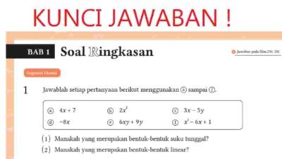 Kunci jawaban Matematika kelas 8 halaman 23 kurikulum merdeka Jawablah setiap pertanyaan berikut menggunakan (a) sampai (f) 4x + 7