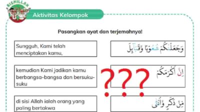 Pasangkan ayat dan terjemahnya Sungguh Kami telah menciptakan kamu kunci jawaban PAI kelas 4 halaman 7 kurikulum merdeka