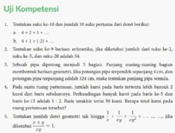 Kunci Jawaban Matematika Kelas 10 Halaman 60 Kurikulum Merdeka Tentukan Suku ke-10 dan Jumlah 10 Suku Pertama