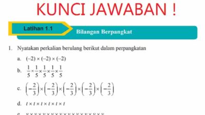 Kunci jawaban Matematika kelas 9 halaman 10 11 Latihan 1.1 Bilangan Berpangkat