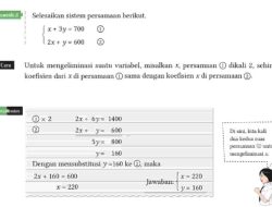 Kunci Jawaban Matematika Kelas 8 Halaman 37 Kurikulum Merdeka Selesaikan Soal Pada Contoh 2 dengan Mengeliminasi Y