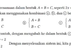 Selesaikan Sistem Persamaan Berikut 2x – y = – 3x + y = 1 Beserta Caranya