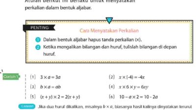 Kunci jawaban Matematika kelas 7 halaman 65 66 kurikulum merdeka Nyatakan besaran-besaran berikut ini menggunakan bentuk aljabar 12 x ×