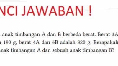 Kunci jawaban Matematika kelas 8 halaman 48 kurikulum merdeka Diketahui dua anak timbangan A dan B berbeda berat