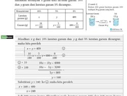 Kunci Jawaban Matematika Kelas 8 Halaman 51 Kurikulum Merdeka Sebanyak 200 g Larutan Garam 15% Dibuat dengan Mencampur