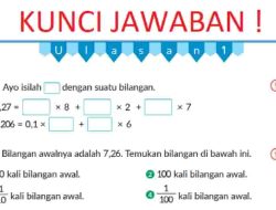 Kunci Jawaban Matematika Kelas 5 Volume 1 Halaman 104 105 Kurikulum Merdeka Bilangan Awalnya Adalah 7,26 Temukan