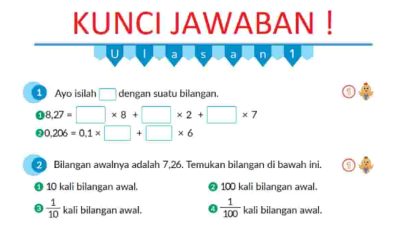 Kunci Jawaban Matematika Kelas 5 Volume 1 Halaman 104 105 Kurikulum Merdeka Bilangan Awalnya Adalah 7,26 Temukan