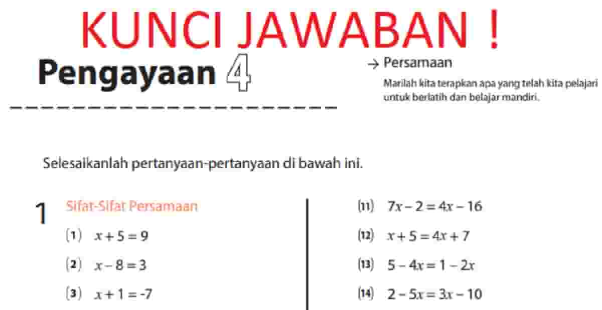 Kunci Jawaban Matematika Kelas 7 Halaman 107 Kurikulum Merdeka Pengayaan 4 Pakai Cara
