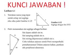 Kunci Jawaban Matematika Kelas 10 Halaman 101 Kurikulum Merdeka Tentukan Nama yang Tepat Untuk Setiap Sisi Segitiga Siku-siku