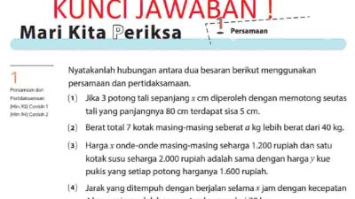 Kunci jawaban Matematika kelas 7 halaman 106 kurikulum merdeka Nyatakanlah hubungan antara dua besaran berikut menggunakan persamaan dan